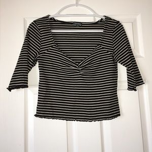 WILD FABLE medium cropped striped shirt